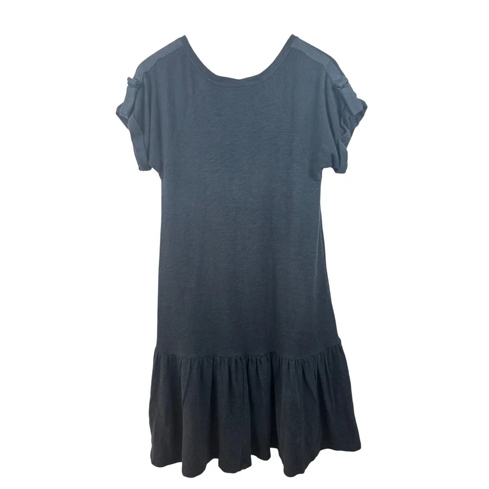Saturday Sunday Kathie S Anthropologie Dress Blue Short Sleeve Ruffle Hem Casual - Picture 4 of 10